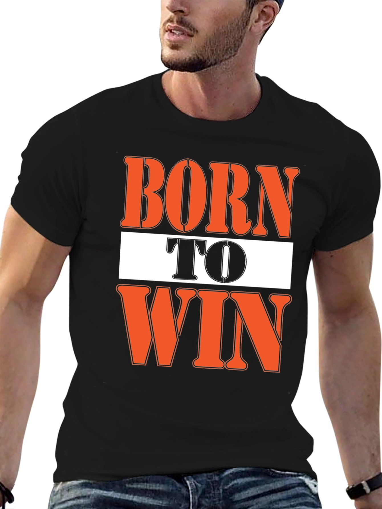 Born To Win Graphic Black T-Shirt