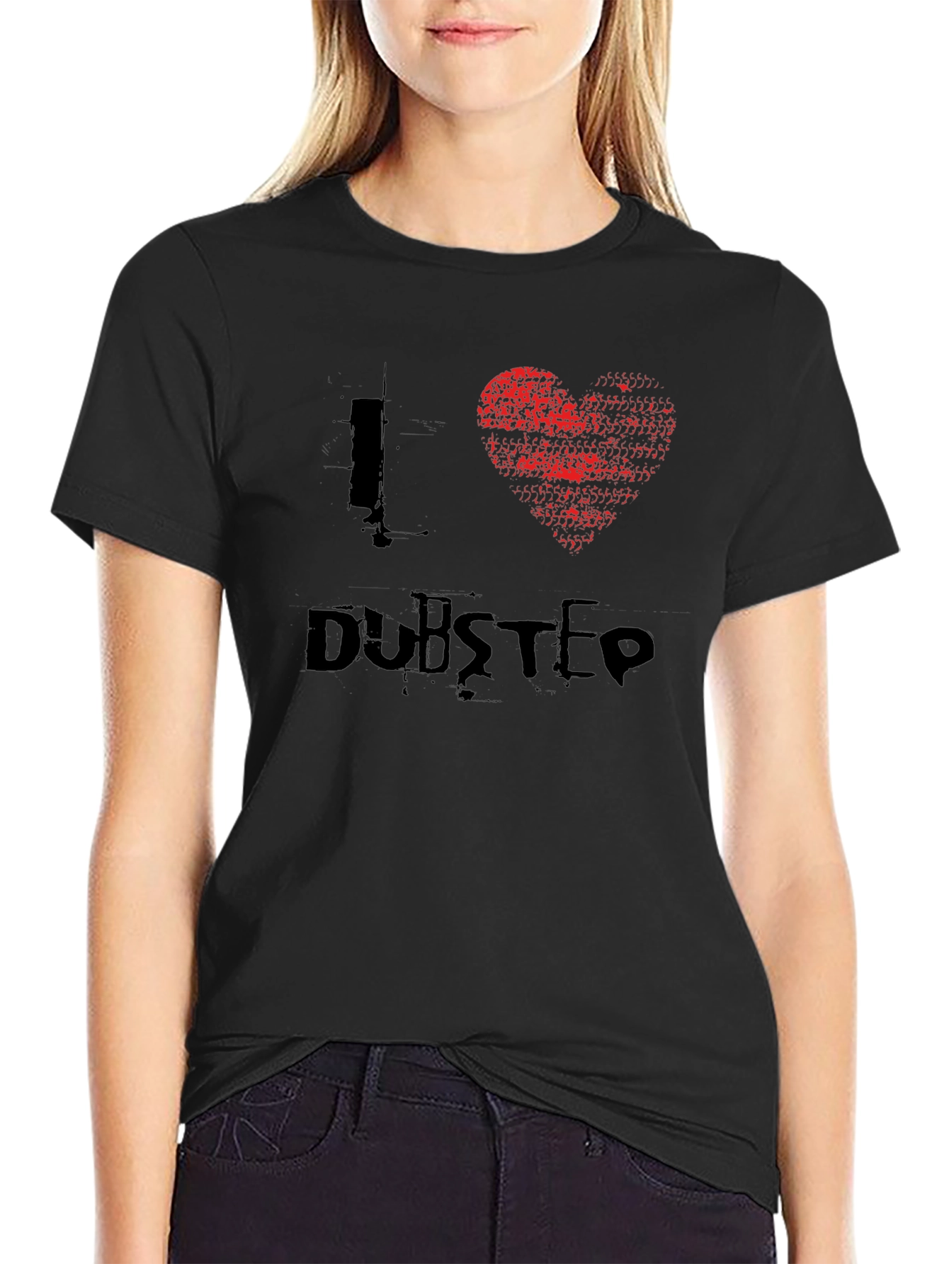 I Love Dubstep Black Graphic Tee Shirt