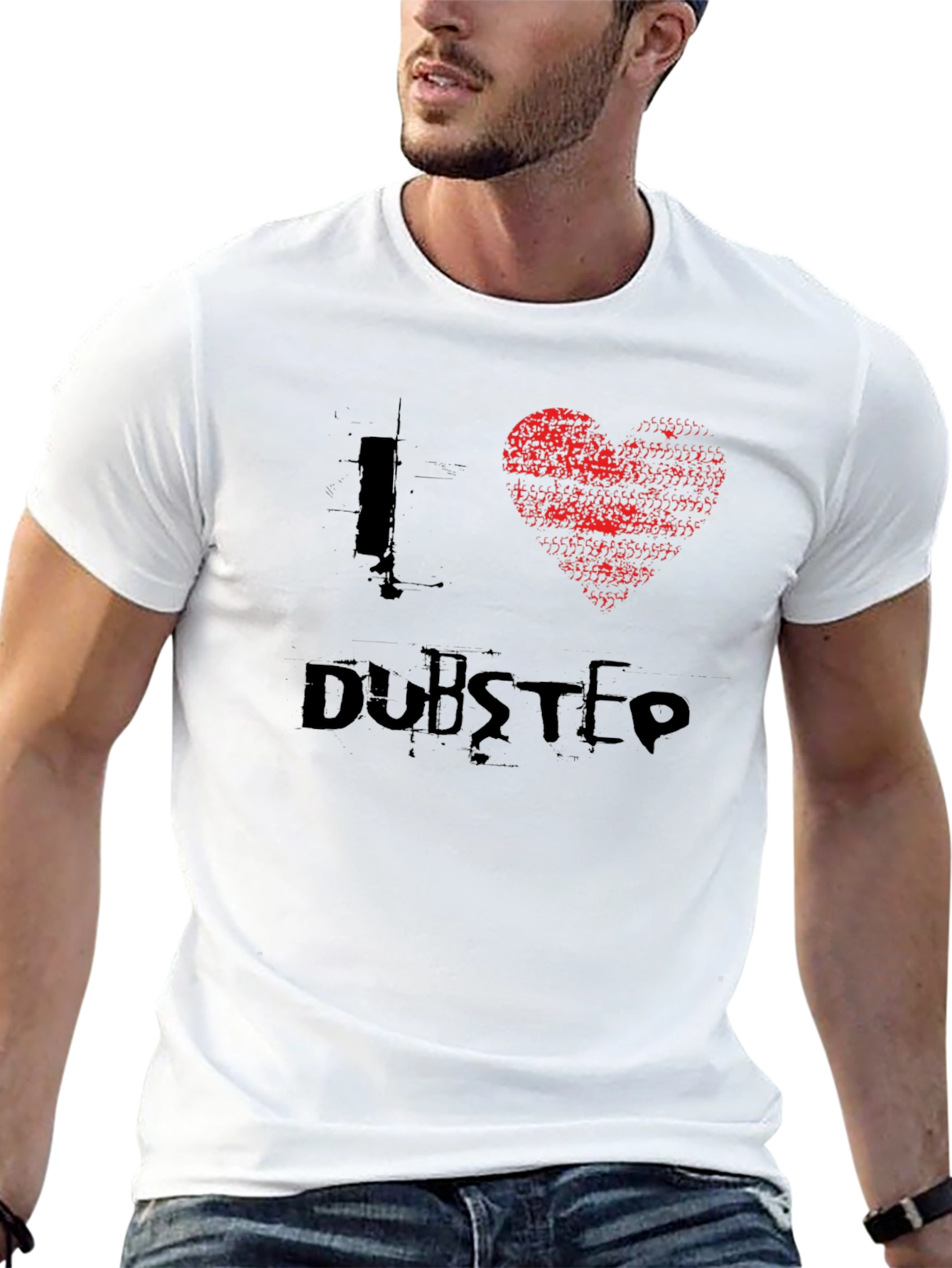 I Love Dubstep Black Graphic Tee Shirt