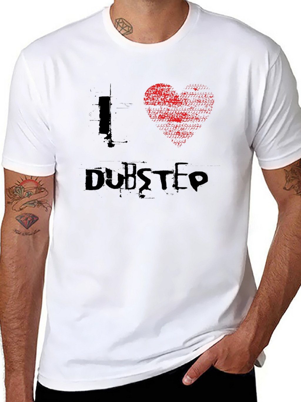 I Love Dubstep Black Graphic Tee Shirt