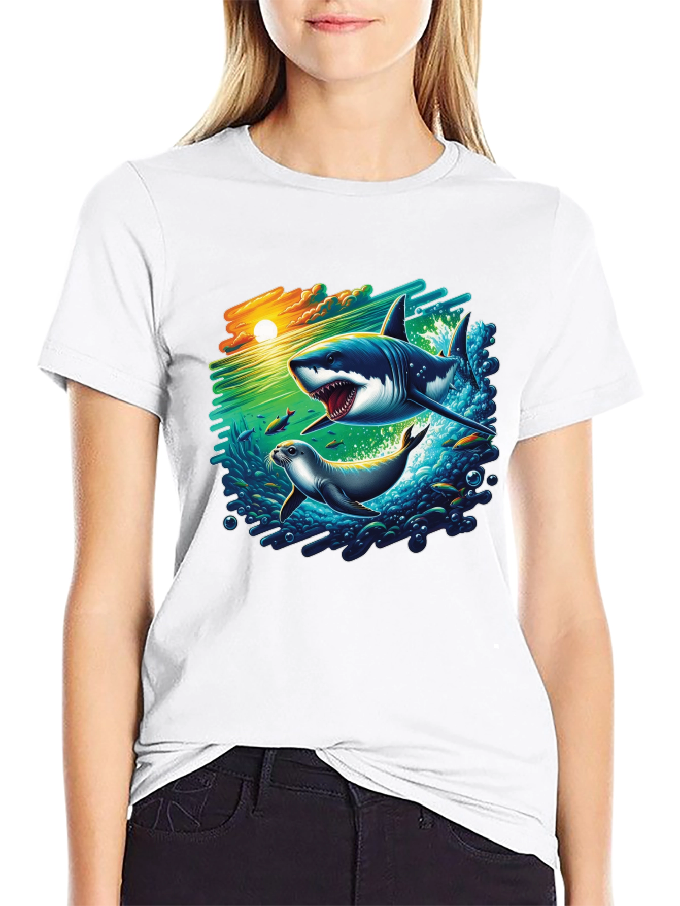 Shark Attack Graphic T-Shirt
