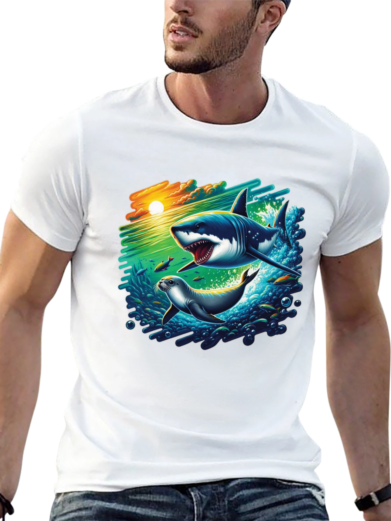 Shark Attack Graphic T-Shirt