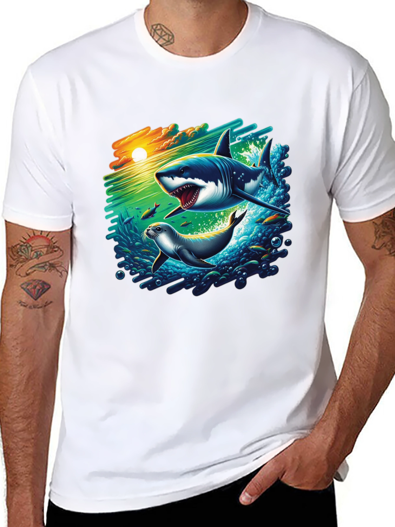 Shark Attack Graphic T-Shirt