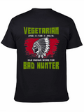 Vegetarian Bad Hunter T-Shirt Novelty Gift