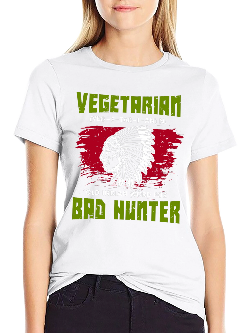 Vegetarian Bad Hunter T-Shirt Novelty Gift