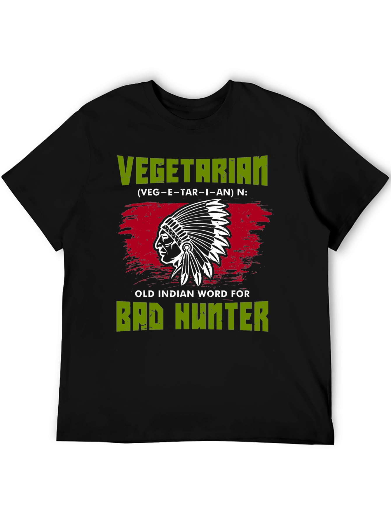 Vegetarian Bad Hunter T-Shirt Novelty Gift