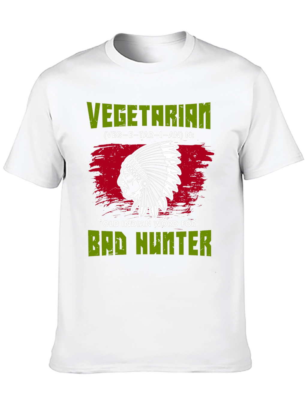 Vegetarian Bad Hunter T-Shirt Novelty Gift