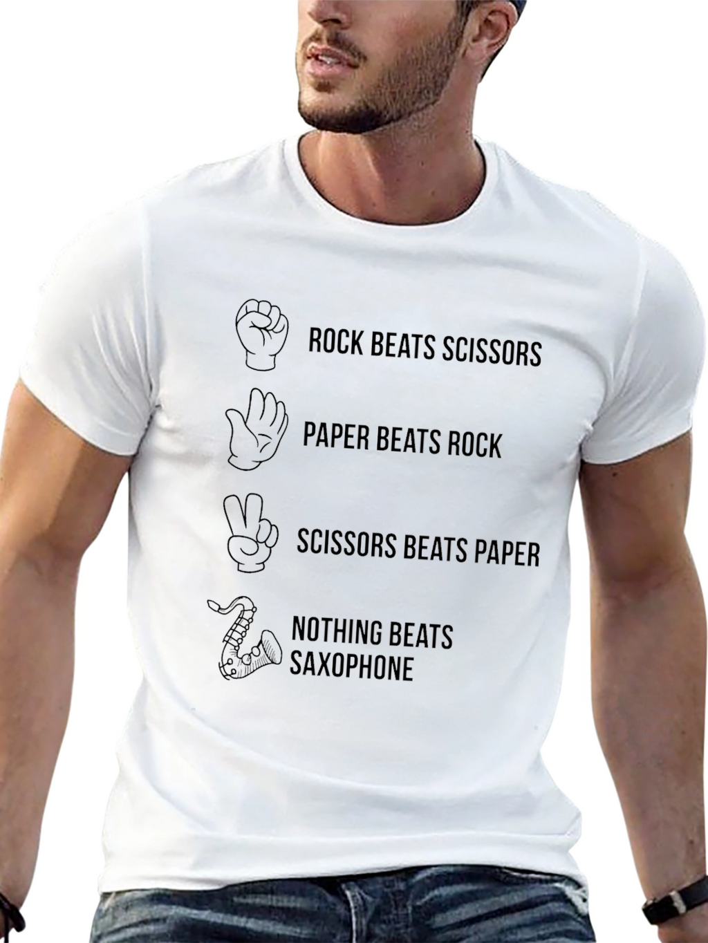 Rock Paper Scissors Saxophone T-Shirt