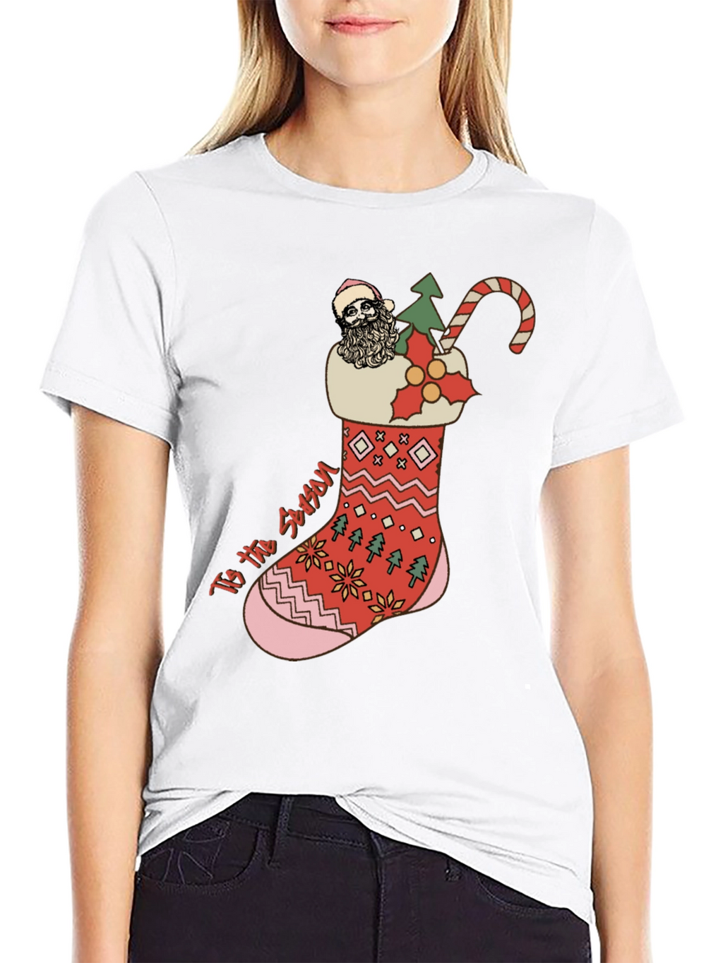 Festive Christmas Stocking T-Shirt