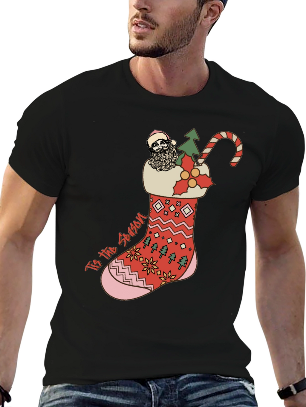 Festive Christmas Stocking T-Shirt
