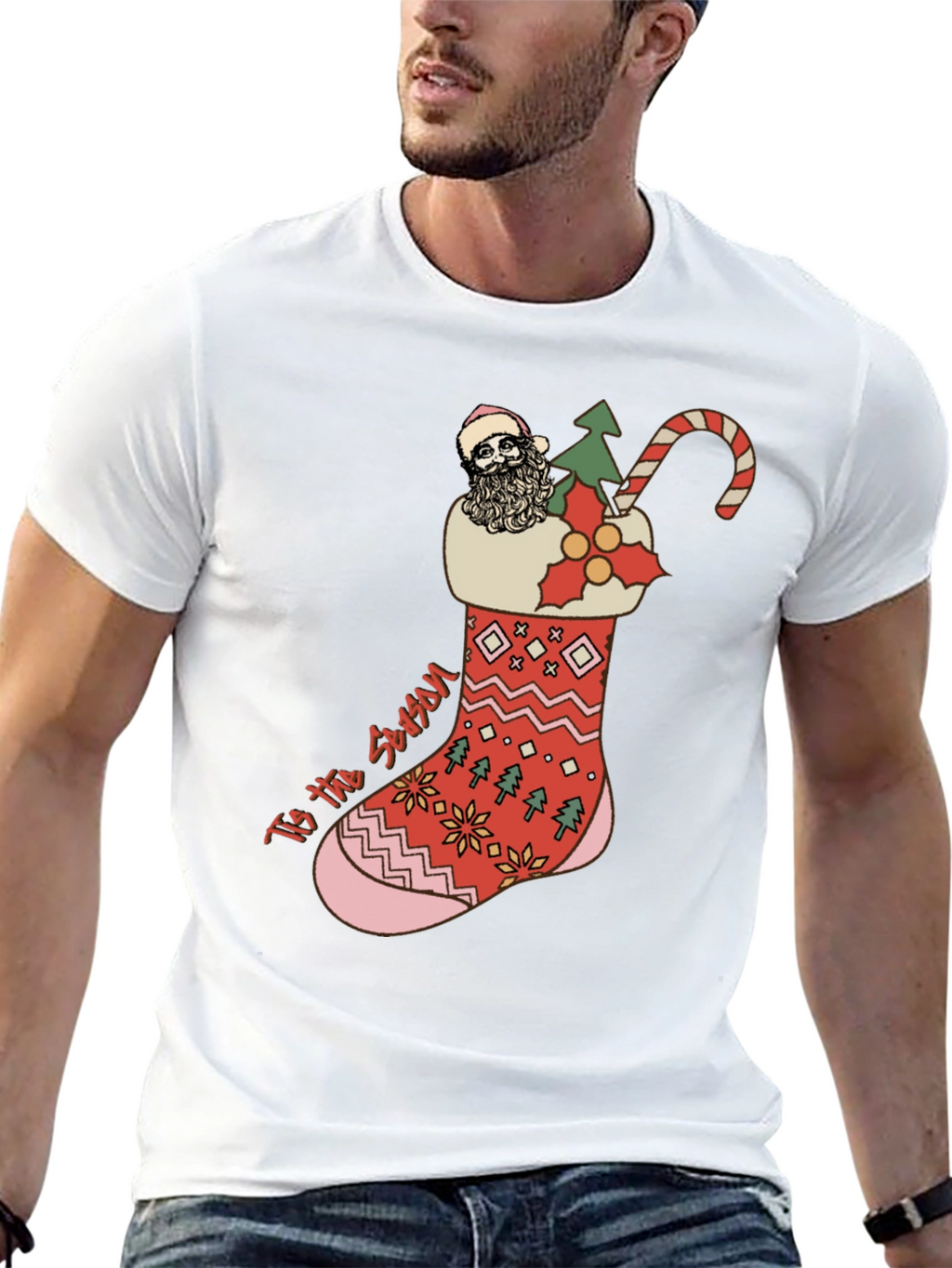 Festive Christmas Stocking T-Shirt