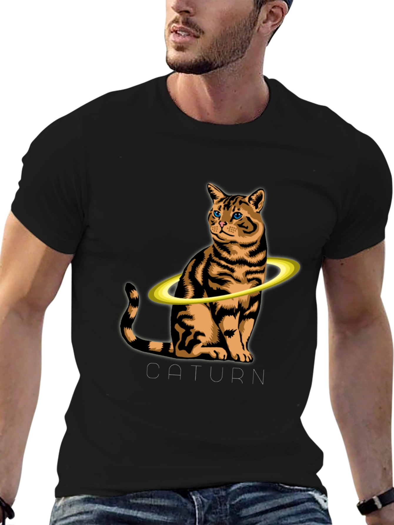 Caturn T-Shirt:  Saturn Cat Graphic Tee