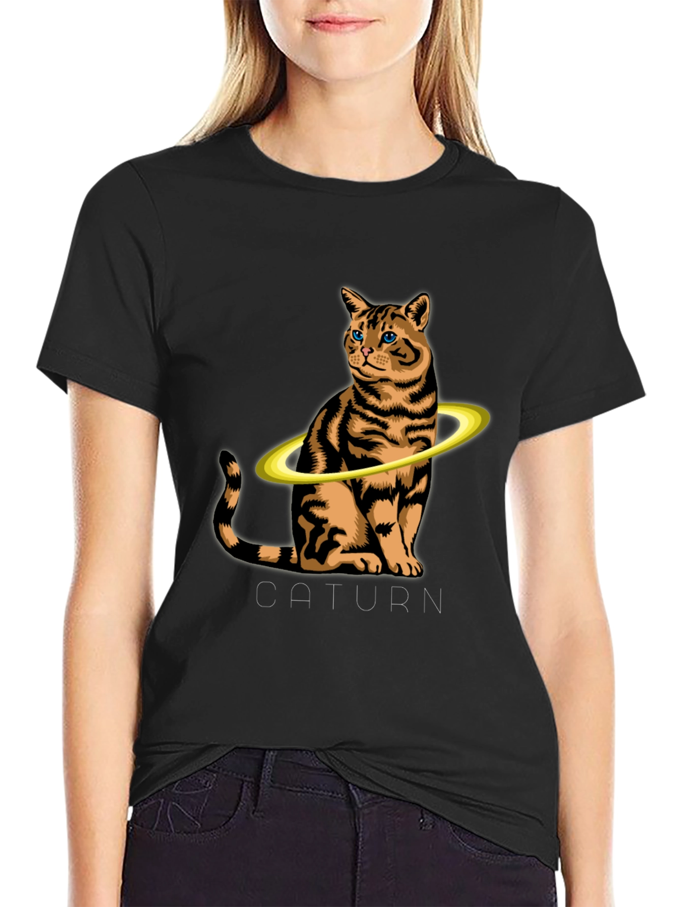 Caturn T-Shirt:  Saturn Cat Graphic Tee