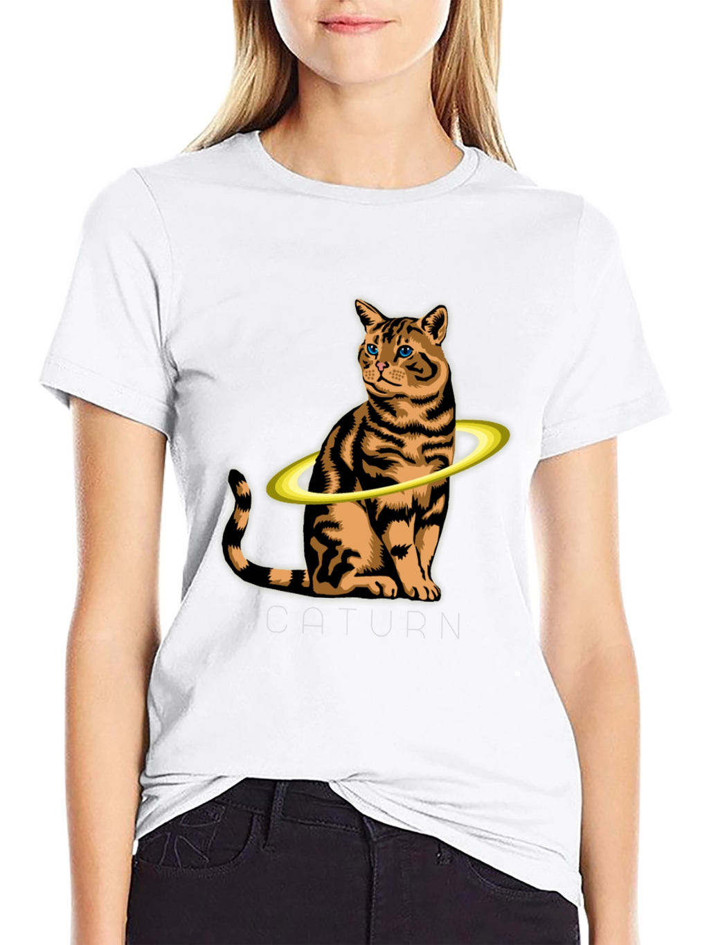 Caturn T-Shirt:  Saturn Cat Graphic Tee