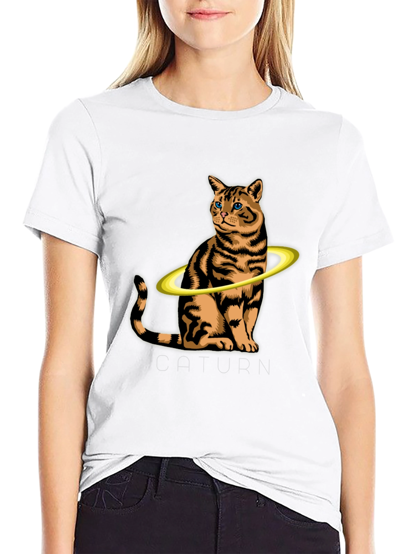 Caturn T-Shirt:  Saturn Cat Graphic Tee