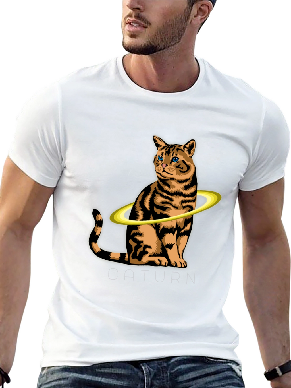 Caturn T-Shirt:  Saturn Cat Graphic Tee