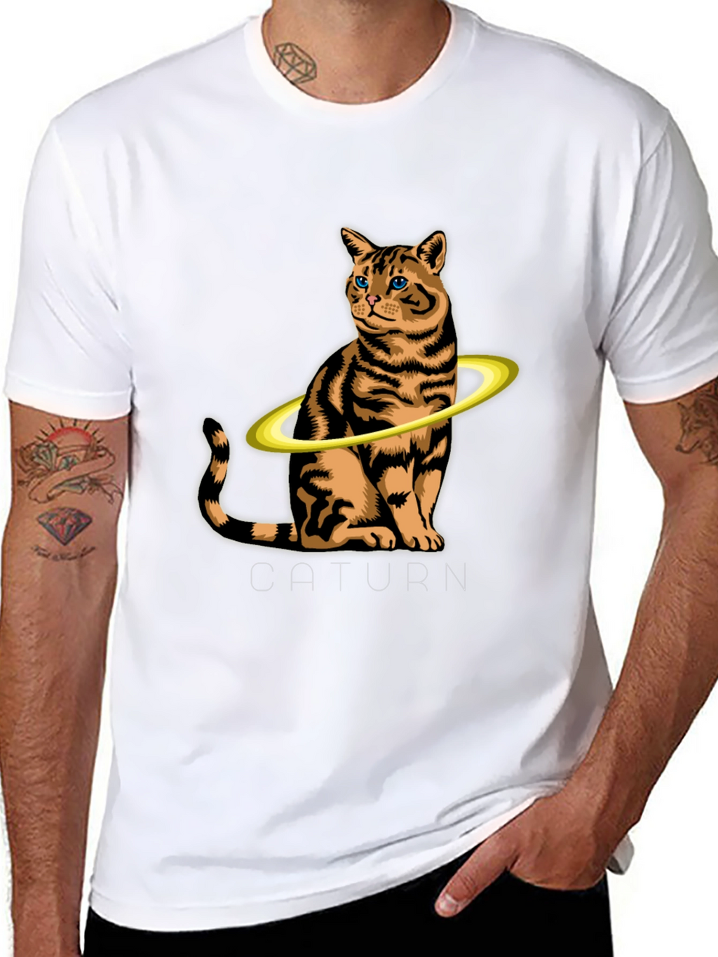 Caturn T-Shirt:  Saturn Cat Graphic Tee