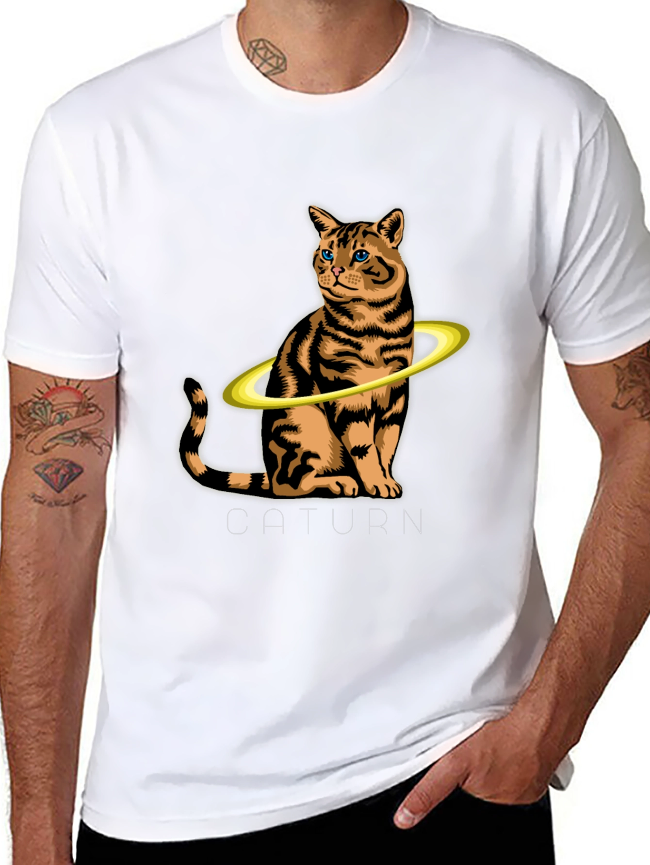 Caturn T-Shirt:  Saturn Cat Graphic Tee