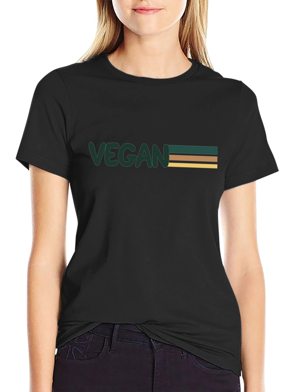 Vegan Striped Graphic Tee