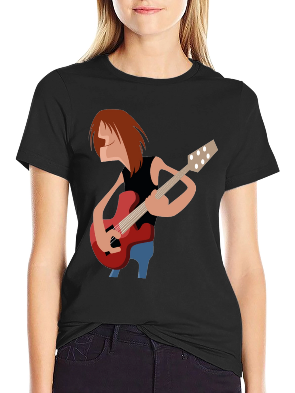 Guitar Player Graphic Tee - Black
