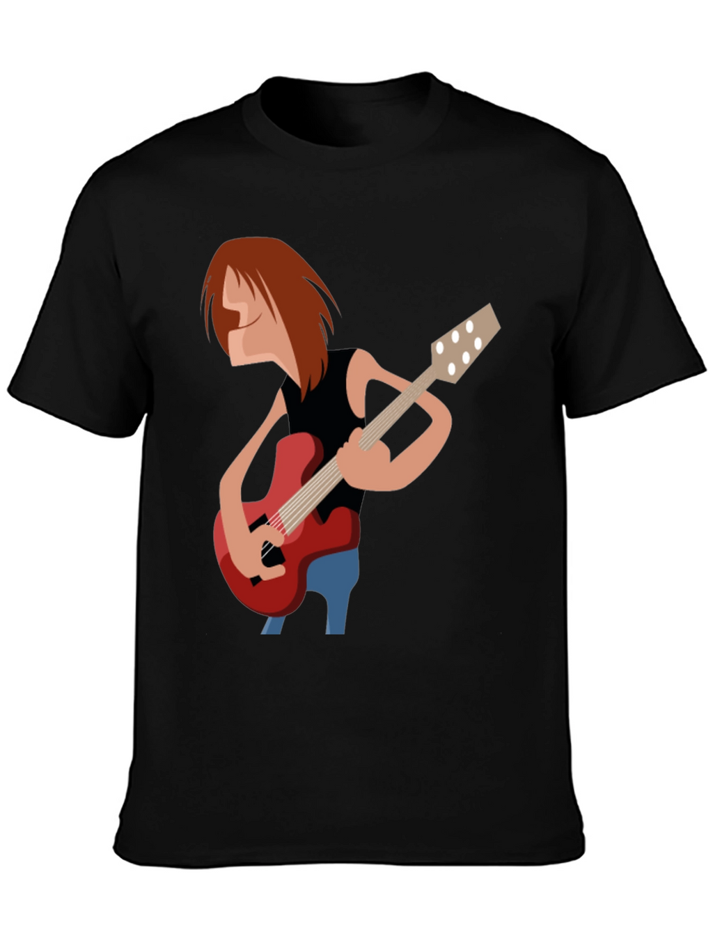 Guitar Player Graphic Tee - Black