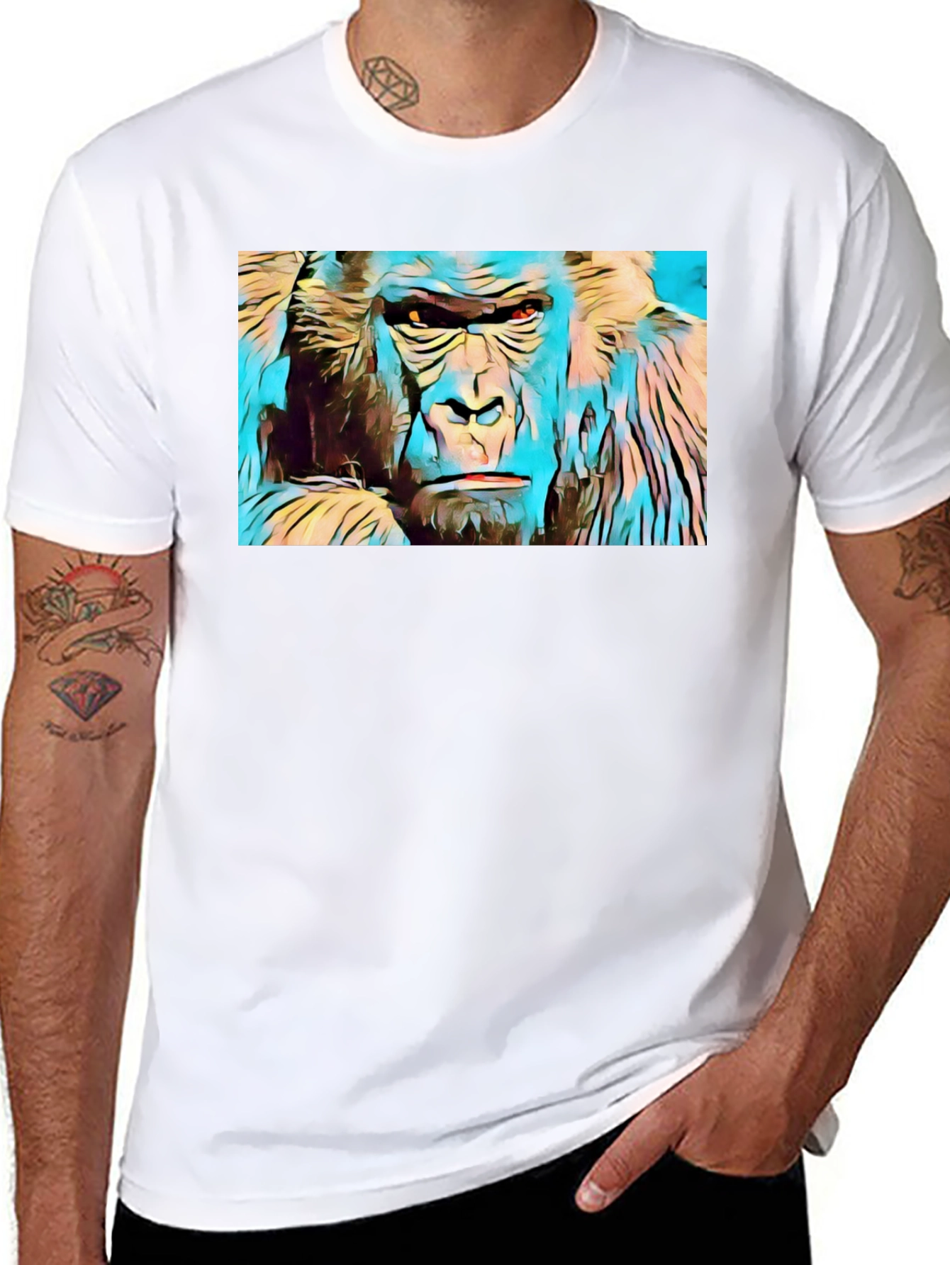 Gorilla Graphic Tee - Vivid Design Soft Cotton