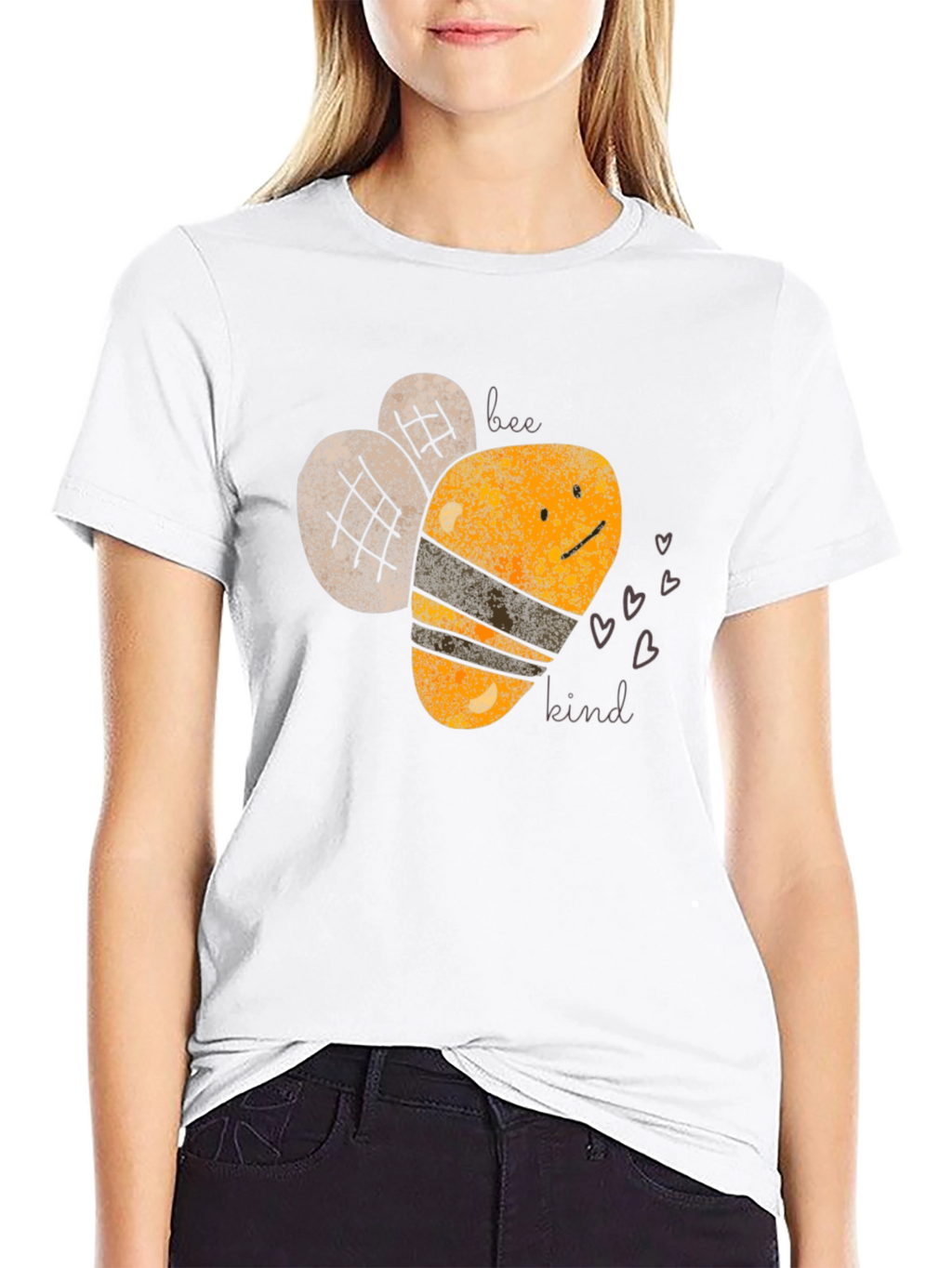 Bee Kind Graphic Tee - Black Cotton T-Shirt