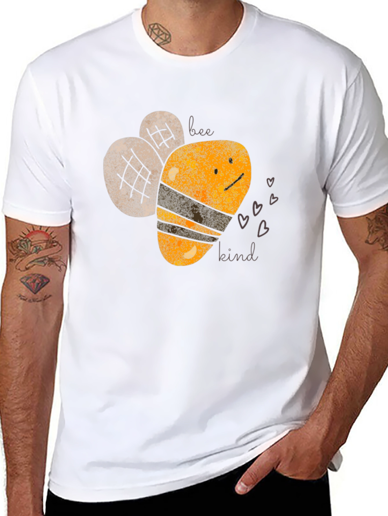 Bee Kind Graphic Tee - Black Cotton T-Shirt