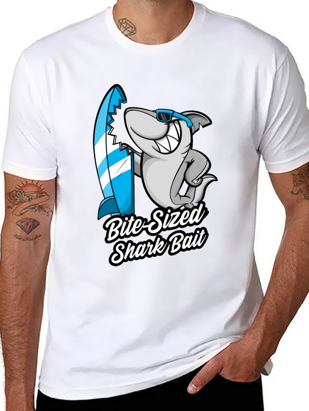 Bite-Sized Shark Bait Black T-Shirt