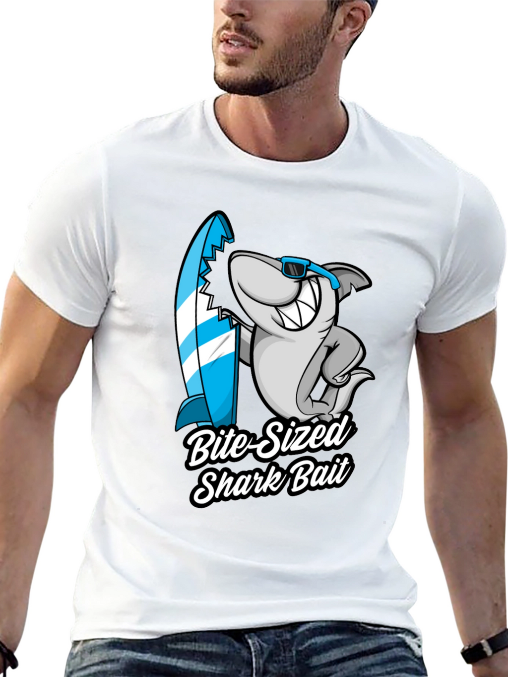 Bite-Sized Shark Bait Black T-Shirt