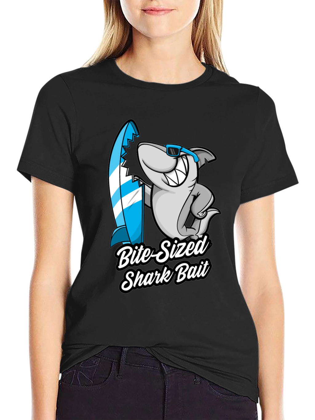 Bite-Sized Shark Bait Black T-Shirt