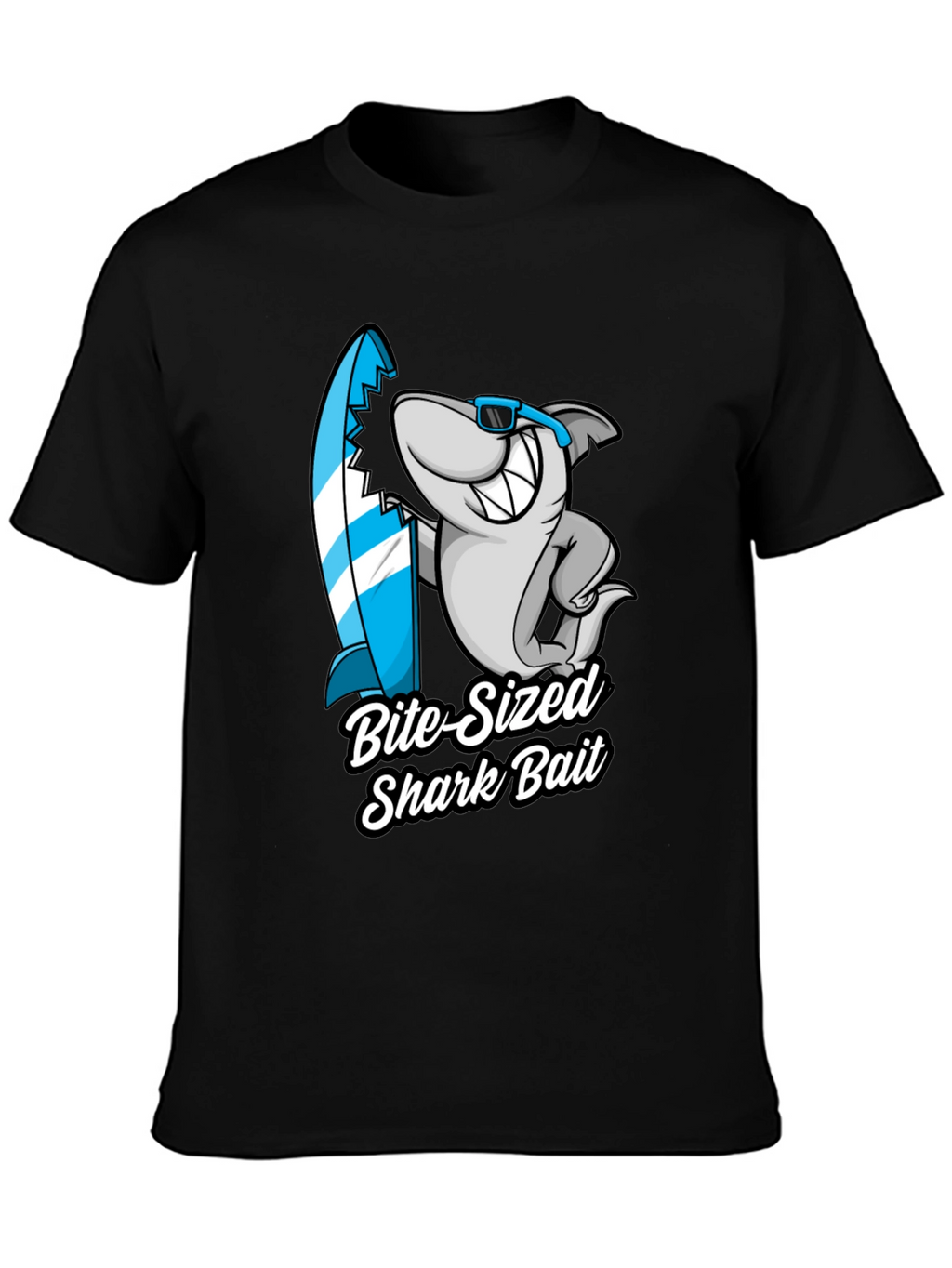 Bite-Sized Shark Bait Black T-Shirt