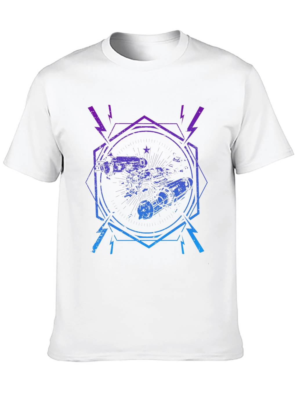 Retro Spacecraft Graphic Tee - Black