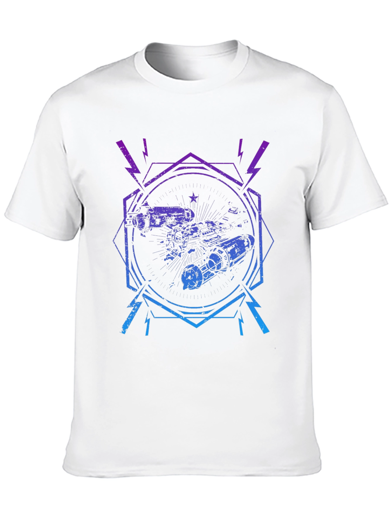 Retro Spacecraft Graphic Tee - Black