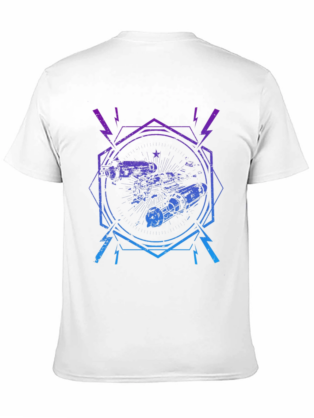 Retro Spacecraft Graphic Tee - Black