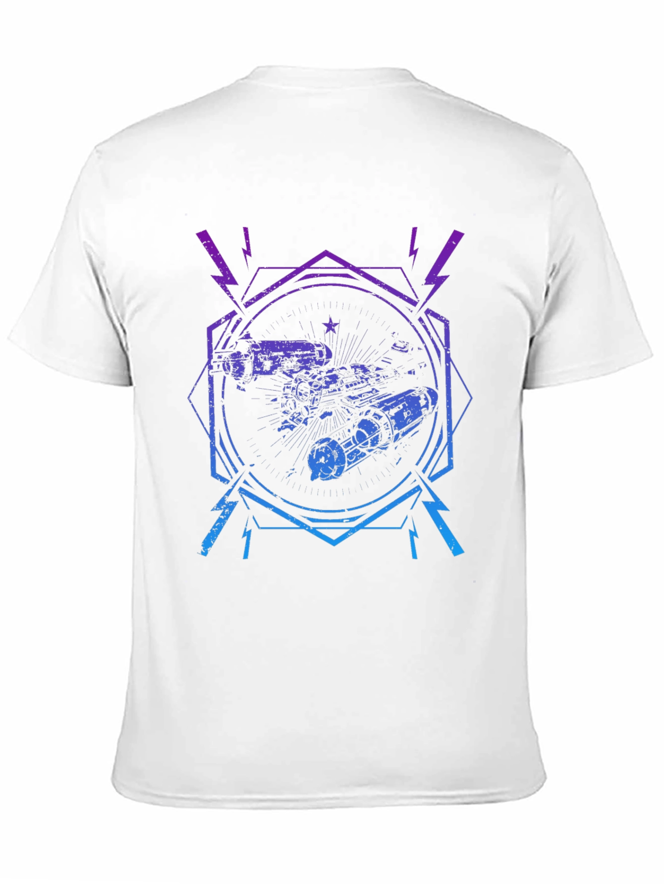 Retro Spacecraft Graphic Tee - Black