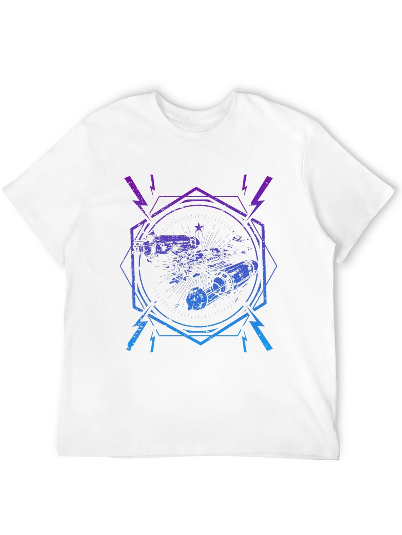 Retro Spacecraft Graphic Tee - Black