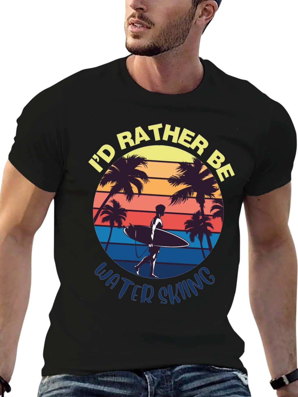 Id Rather Be Water Skiing Graphic Tee