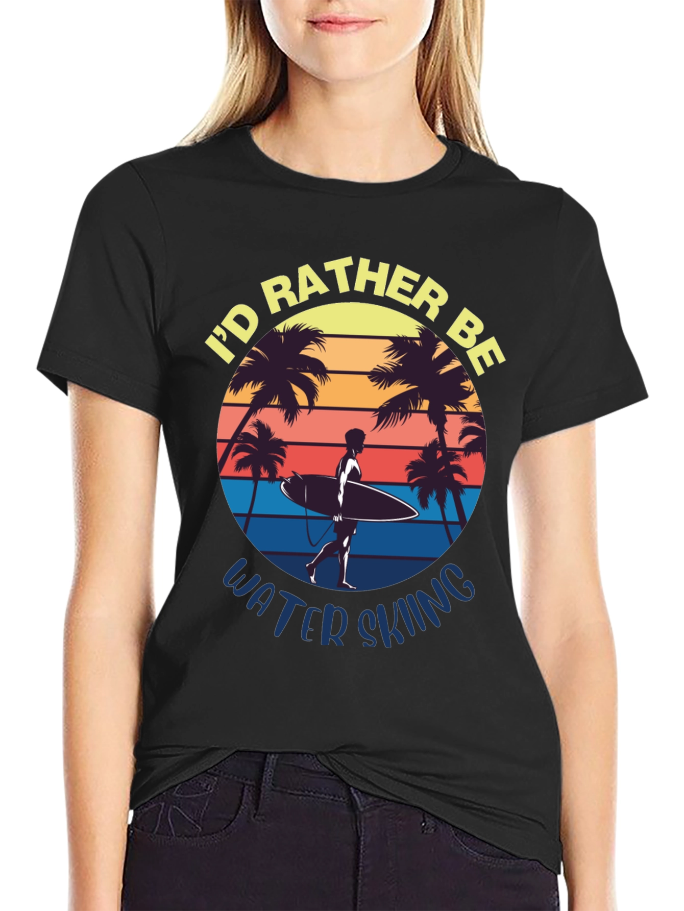Id Rather Be Water Skiing Graphic Tee