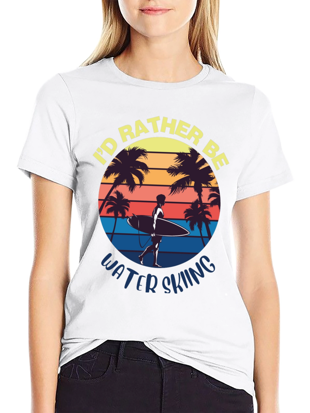 Id Rather Be Water Skiing Graphic Tee