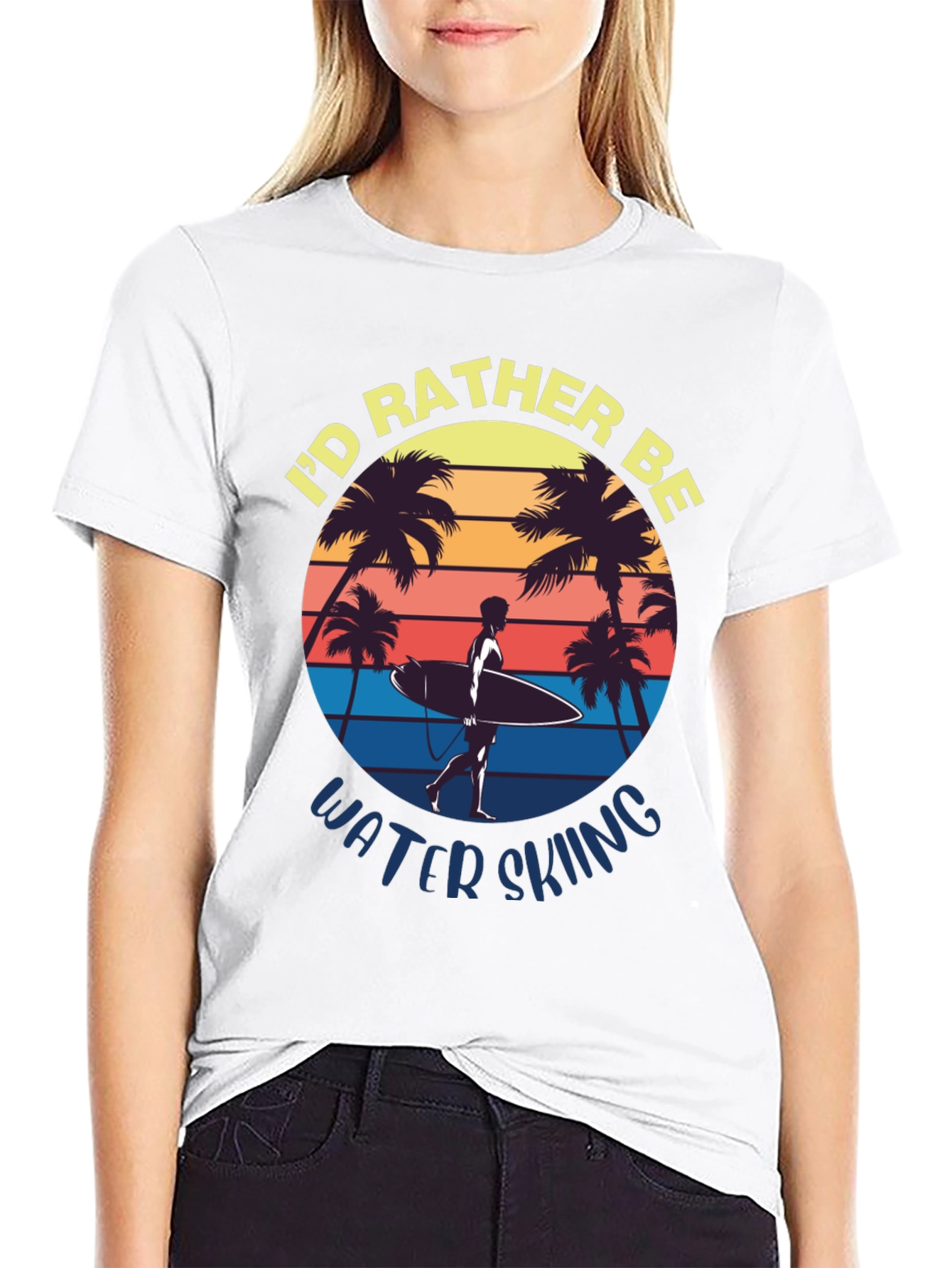 Id Rather Be Water Skiing Graphic Tee
