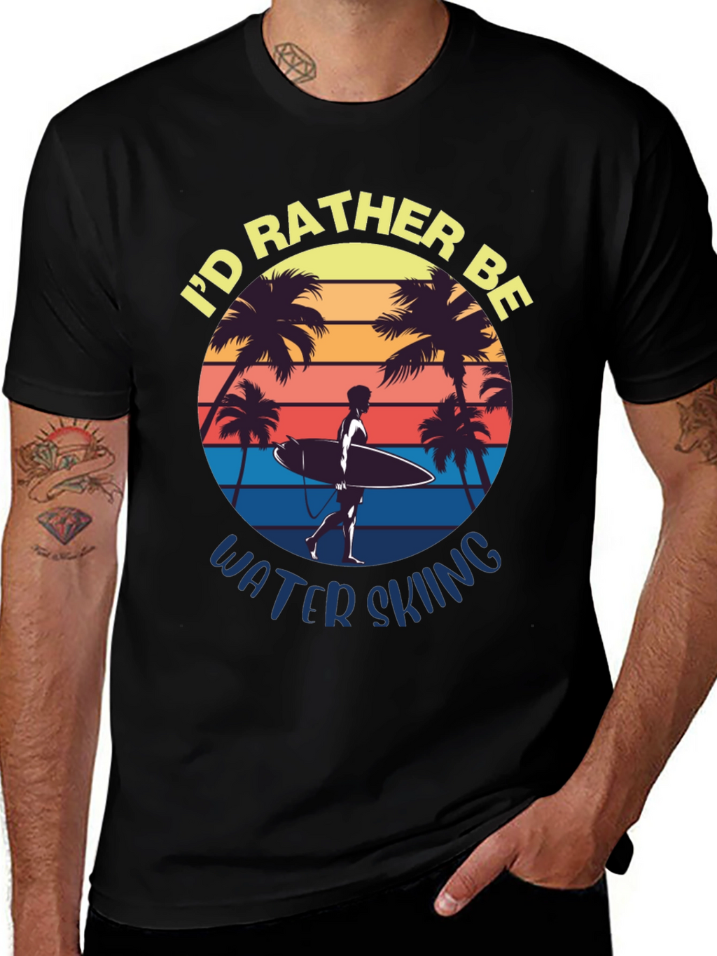 Id Rather Be Water Skiing Graphic Tee