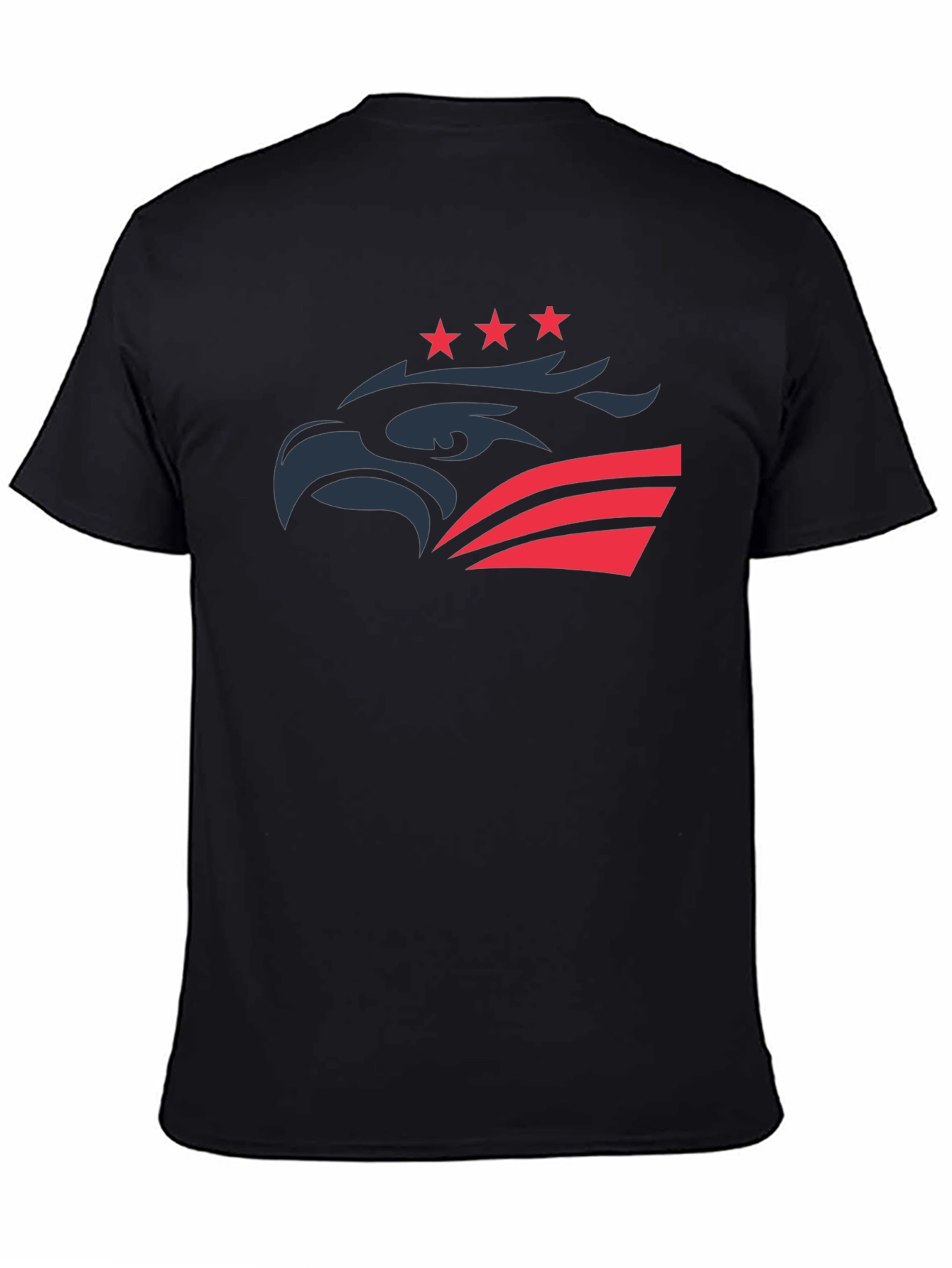 Patriotic Eagle Graphic Tee - Black
