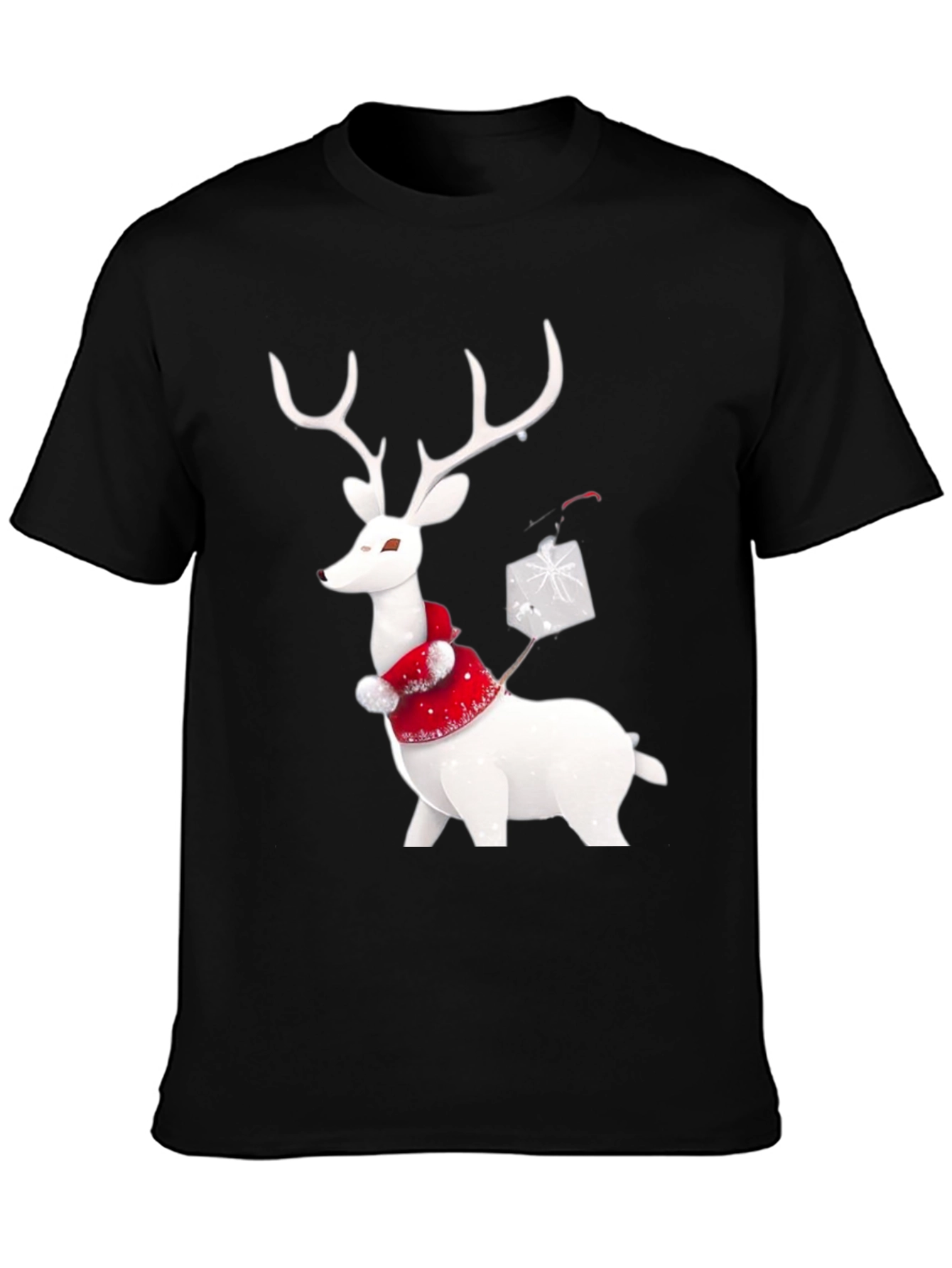 Festive Reindeer Graphic Tee - Holiday Apparel