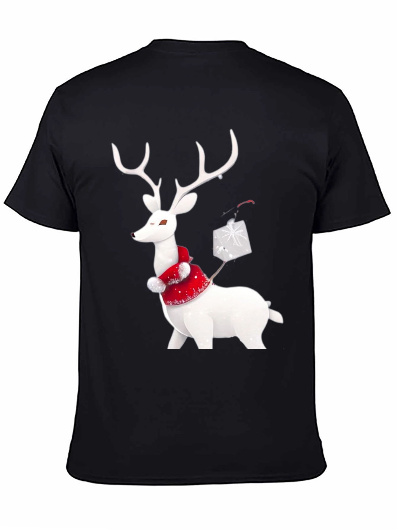 Festive Reindeer Graphic Tee - Holiday Apparel
