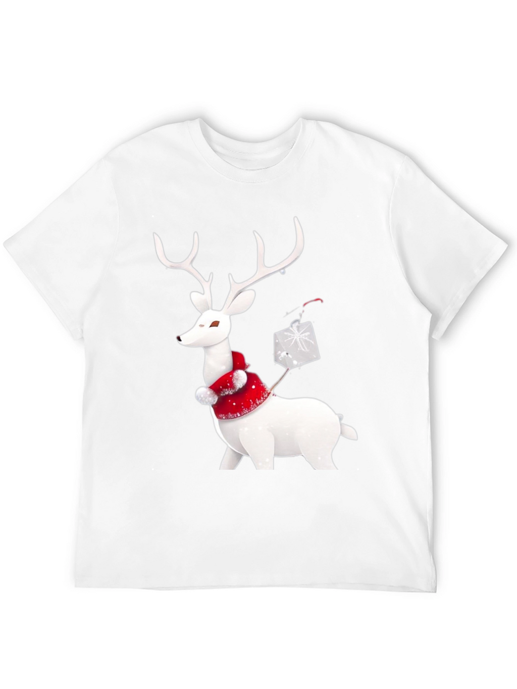 Festive Reindeer Graphic Tee - Holiday Apparel