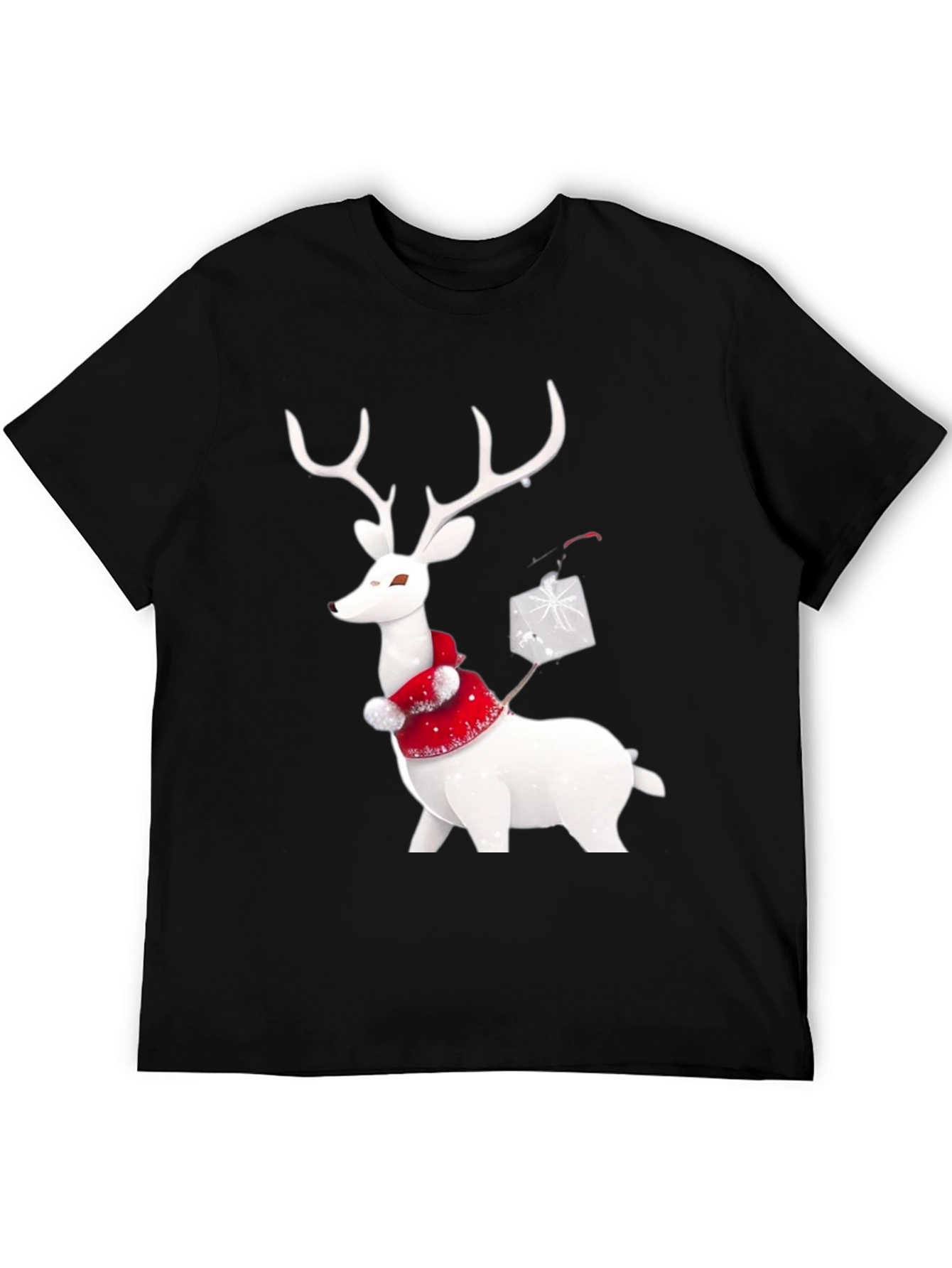 Festive Reindeer Graphic Tee - Holiday Apparel