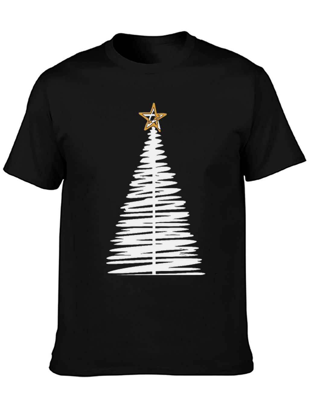 Christmas Tree Star Black Graphic Tee