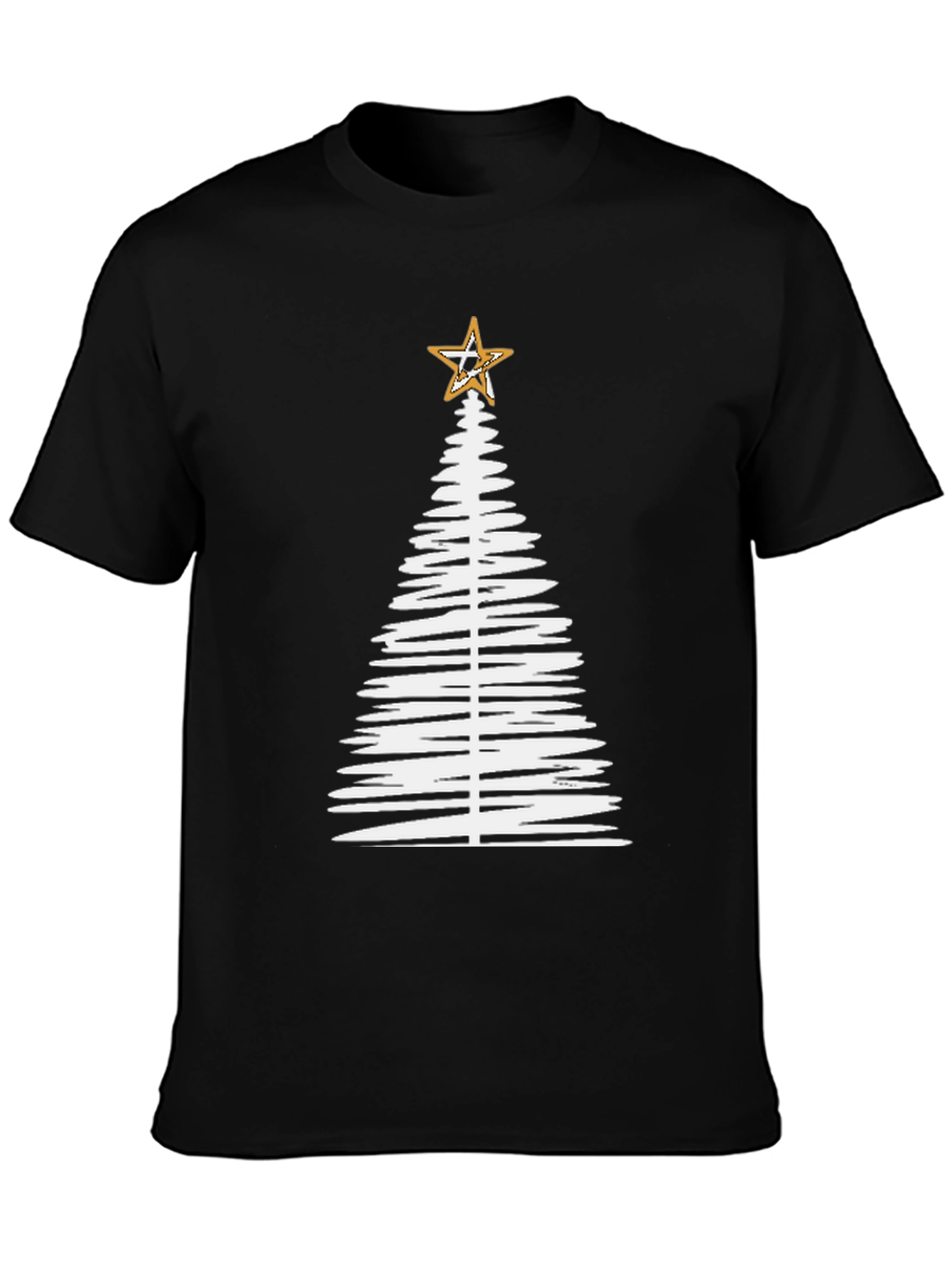 Christmas Tree Star Black Graphic Tee