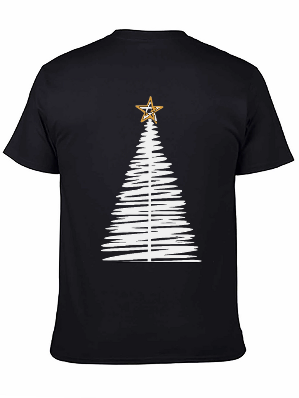 Christmas Tree Star Black Graphic Tee